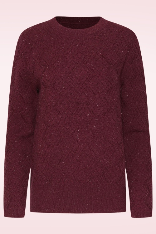 Smashed Lemon - Sophie Shimmer Strickpullover in Weinrot 2