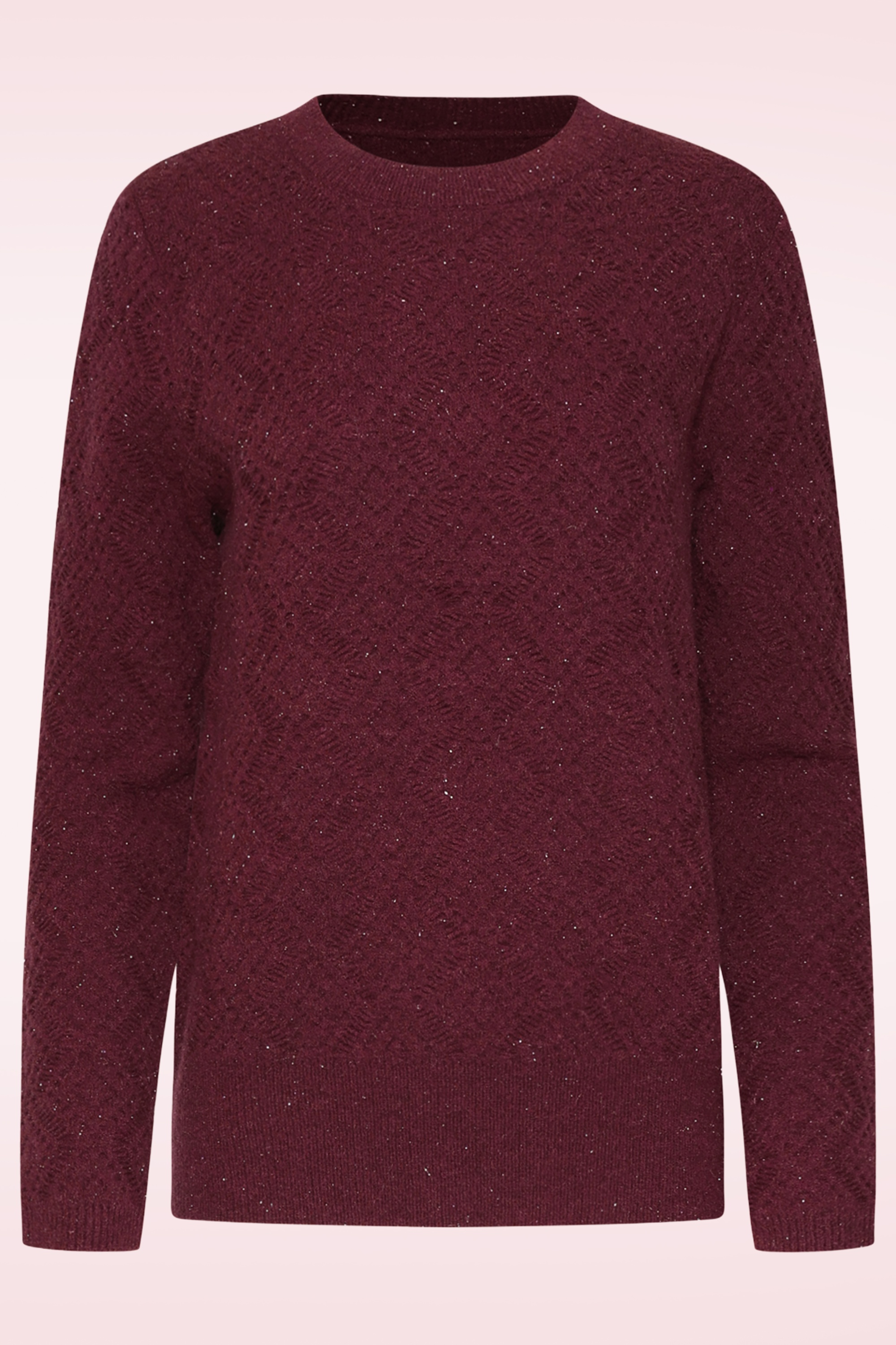 Smashed Lemon - Sophie Shimmer Strickpullover in Weinrot 2