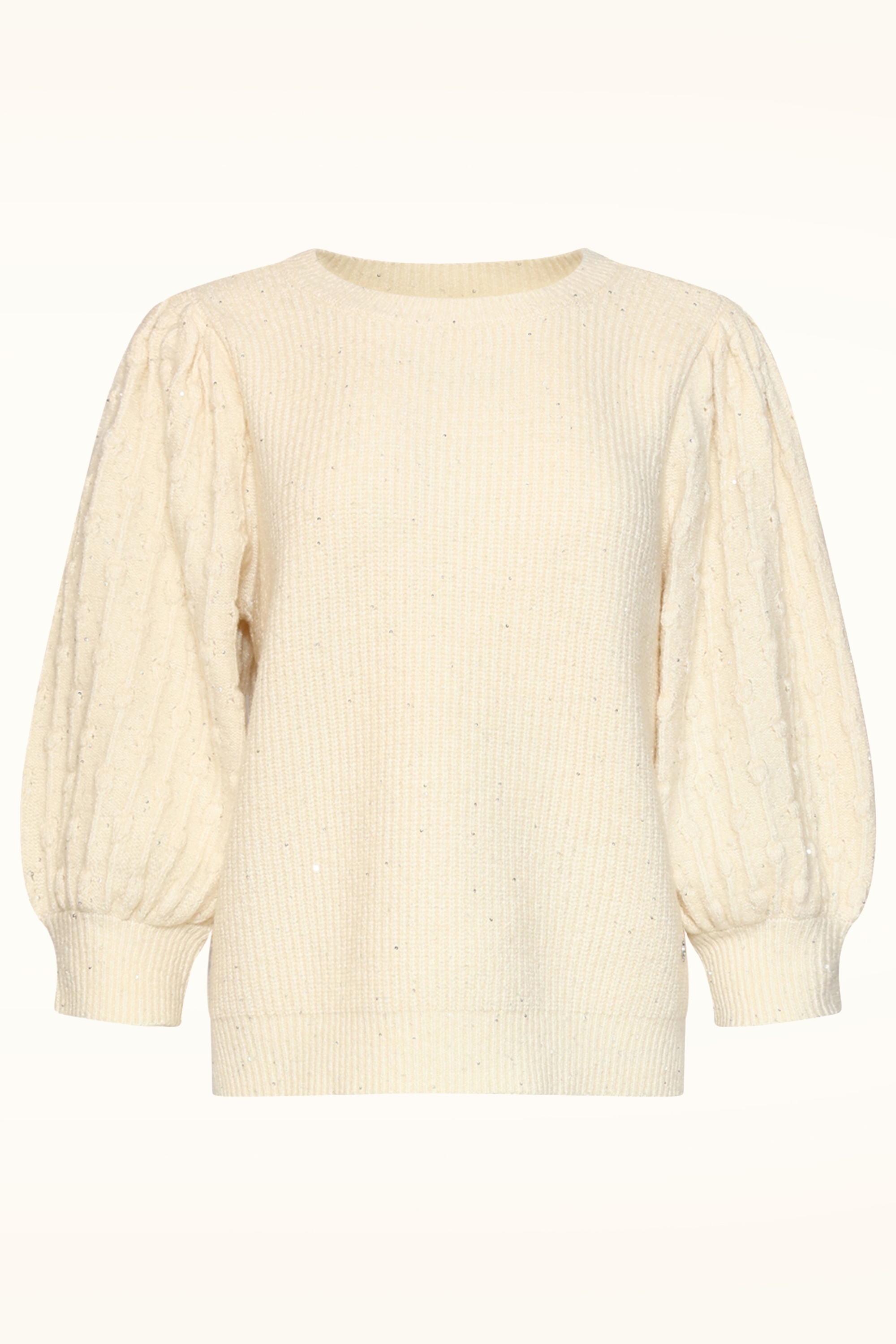 Smashed Lemon - Sandy Sparkle Knitted Sweater in Off-White 2