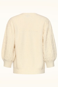 Smashed Lemon - Sandy Sparkle Knitted Sweater in Off-White 4