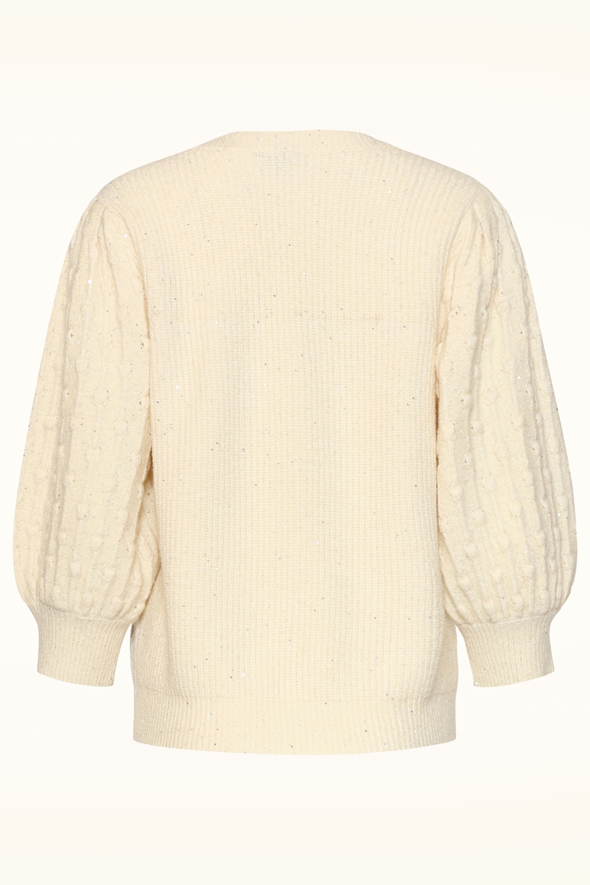 Smashed Lemon - Sandy Sparkle Knitted Sweater in Off-White 4