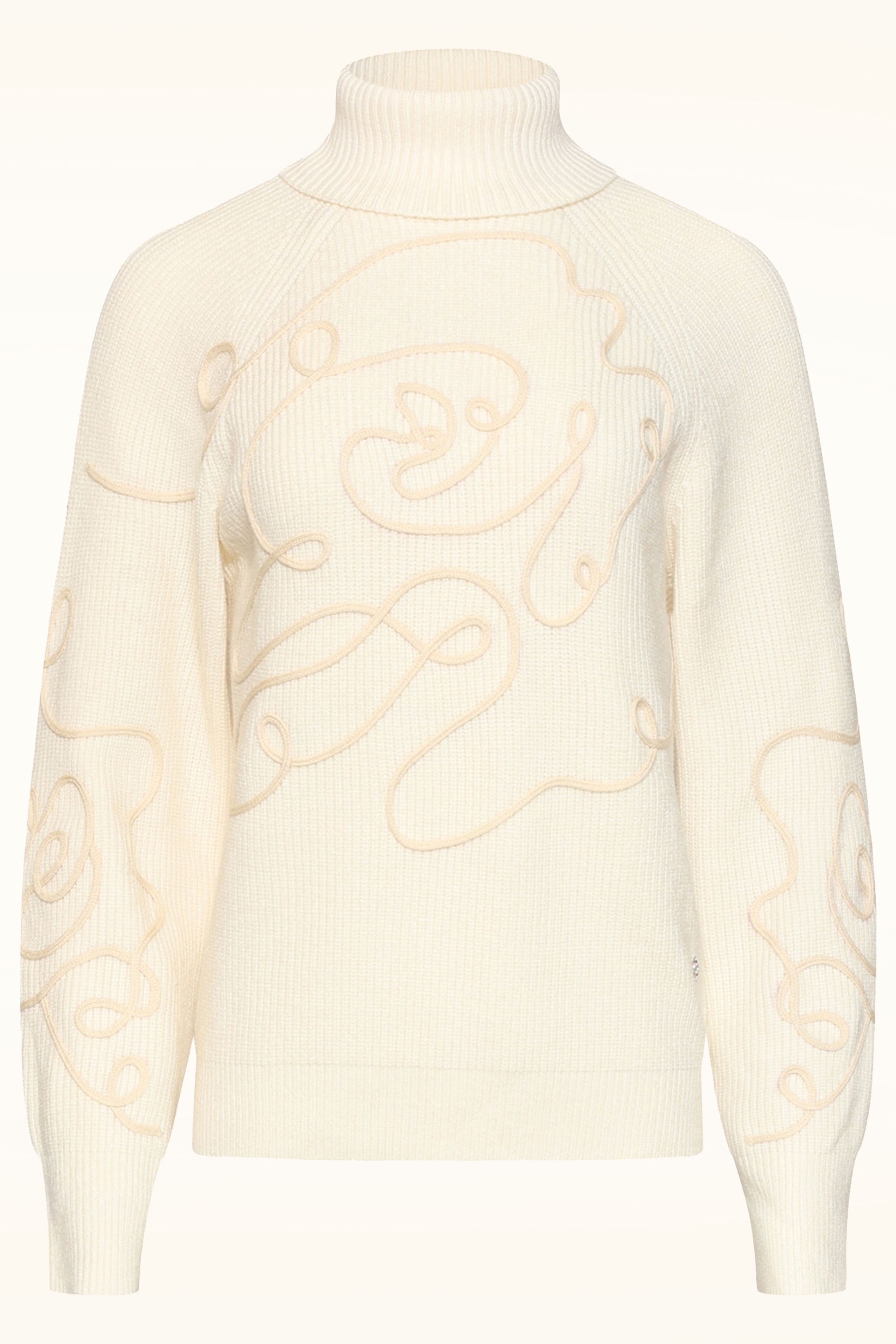 Smashed Lemon - Graphic Pattern Knitted Sweater in Off-White 2