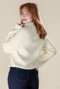 Smashed Lemon - Graphic Pattern Knitted Sweater in Off-White 3