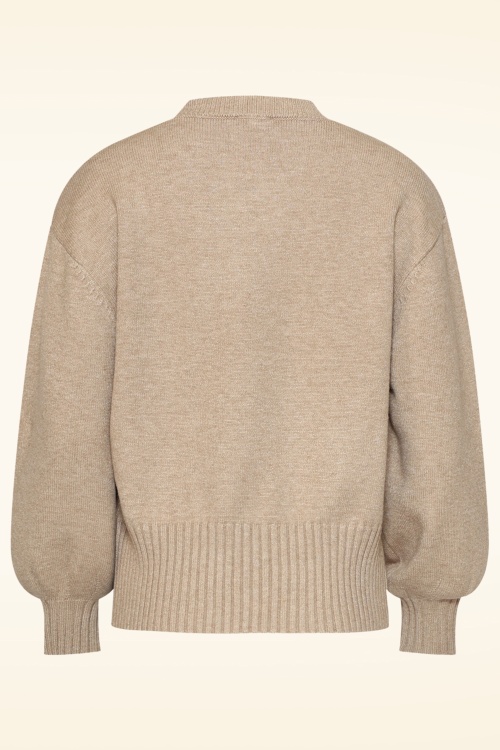 Smashed Lemon - Dewdrop Meadow Sweater in Taupe 4