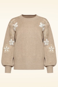 Smashed Lemon - Dewdrop Meadow Sweater in Taupe 2