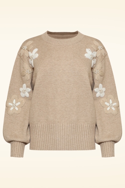 Smashed Lemon - Dewdrop Meadow Sweater in Taupe 2