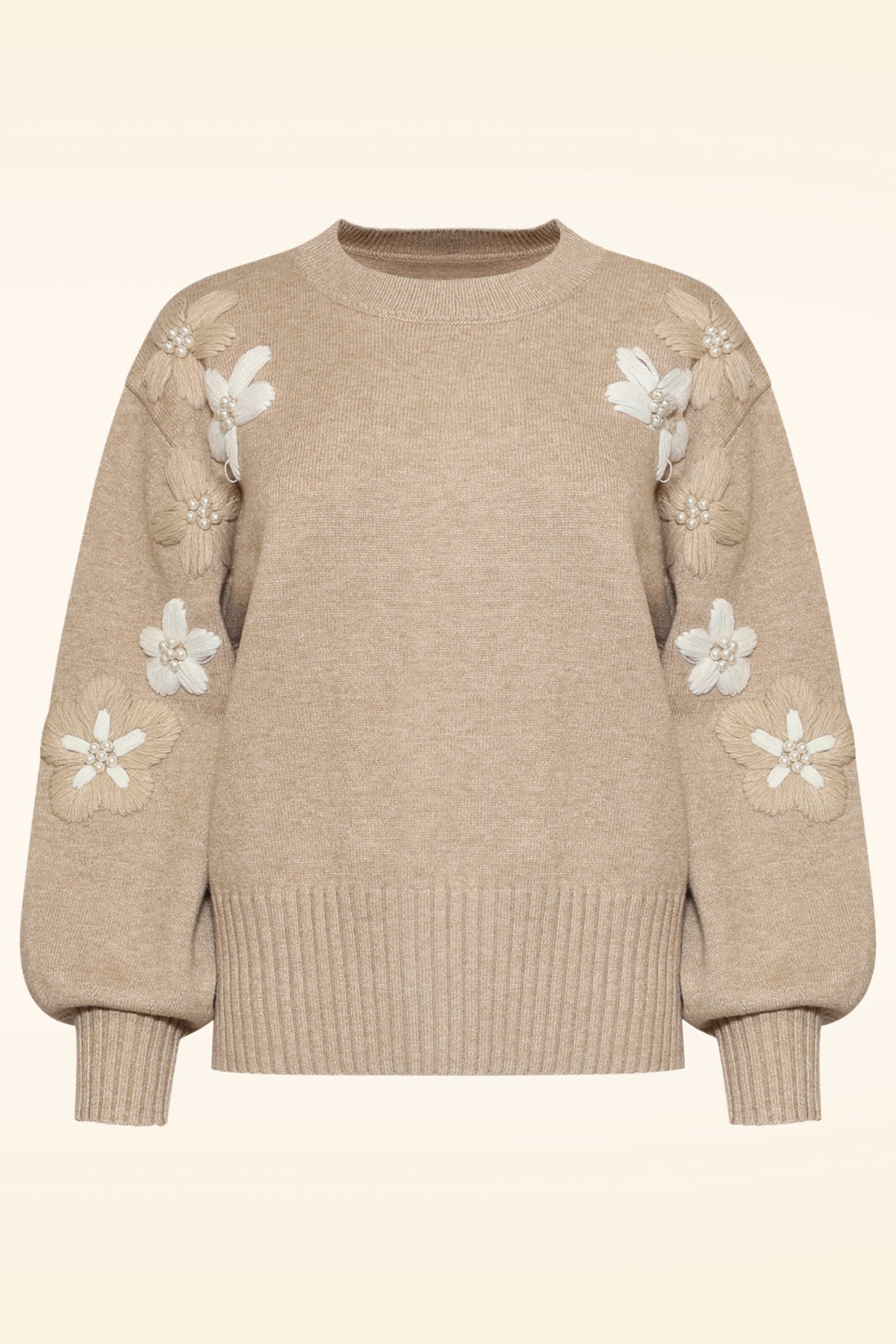 Smashed Lemon - Dewdrop Meadow Sweater in Taupe 2