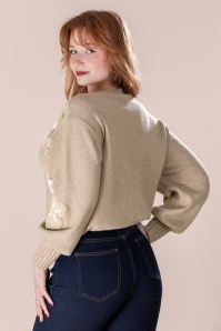 Smashed Lemon - Dewdrop Meadow Sweater in Taupe 3