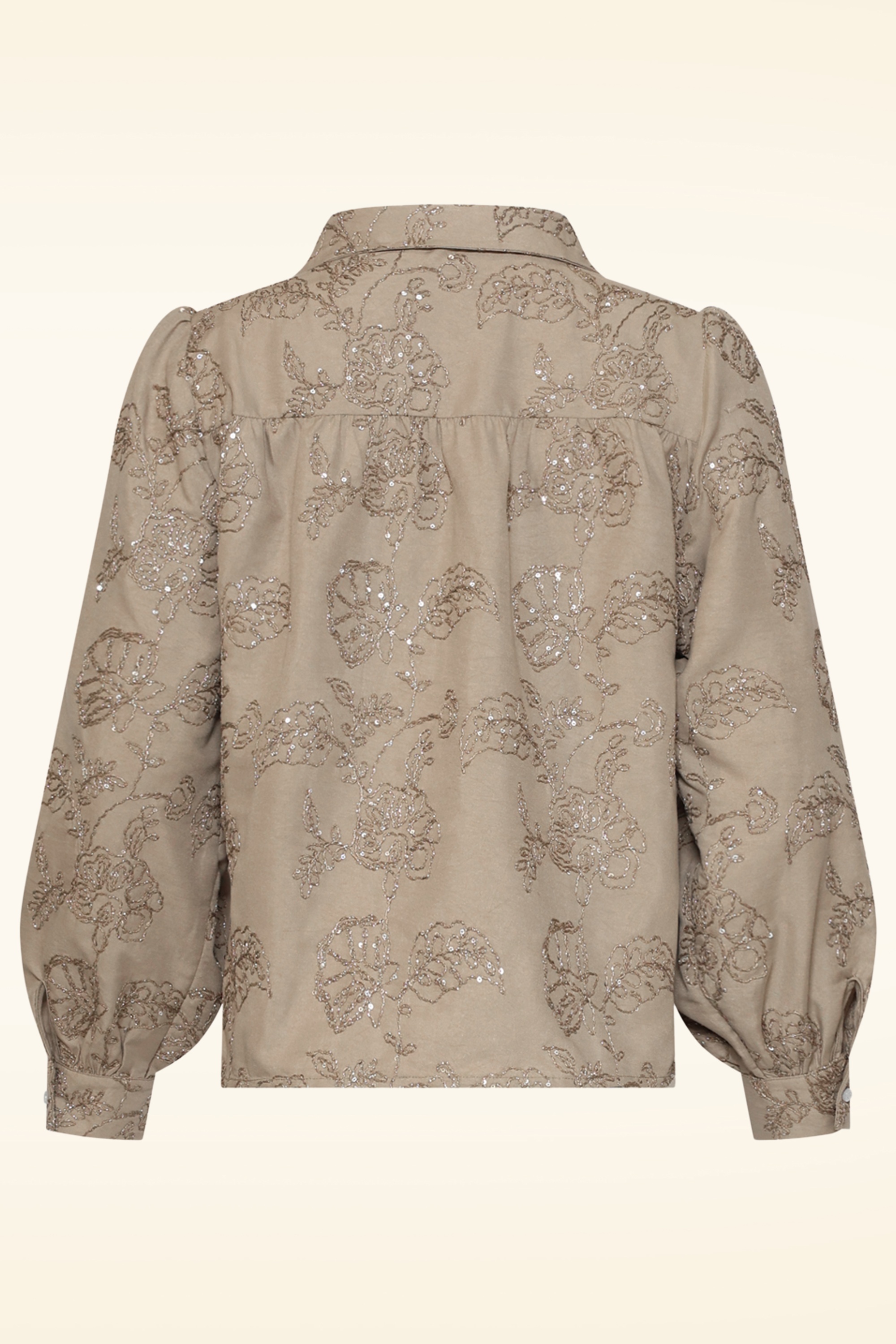 Smashed Lemon - Soft Blossom Beaded Blouse in Taupe 4