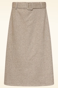 Smashed Lemon - Halina A-Linien-Rock mit Fischgrätmuster in Taupe 2