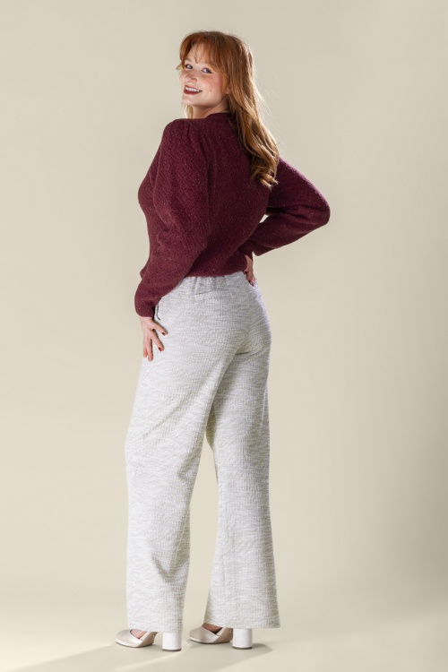 Smashed Lemon - Stella bouclé pantalon in steen beige 2