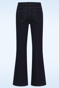 Smashed Lemon - Mila Flared jeans in donkerblauw denim 4