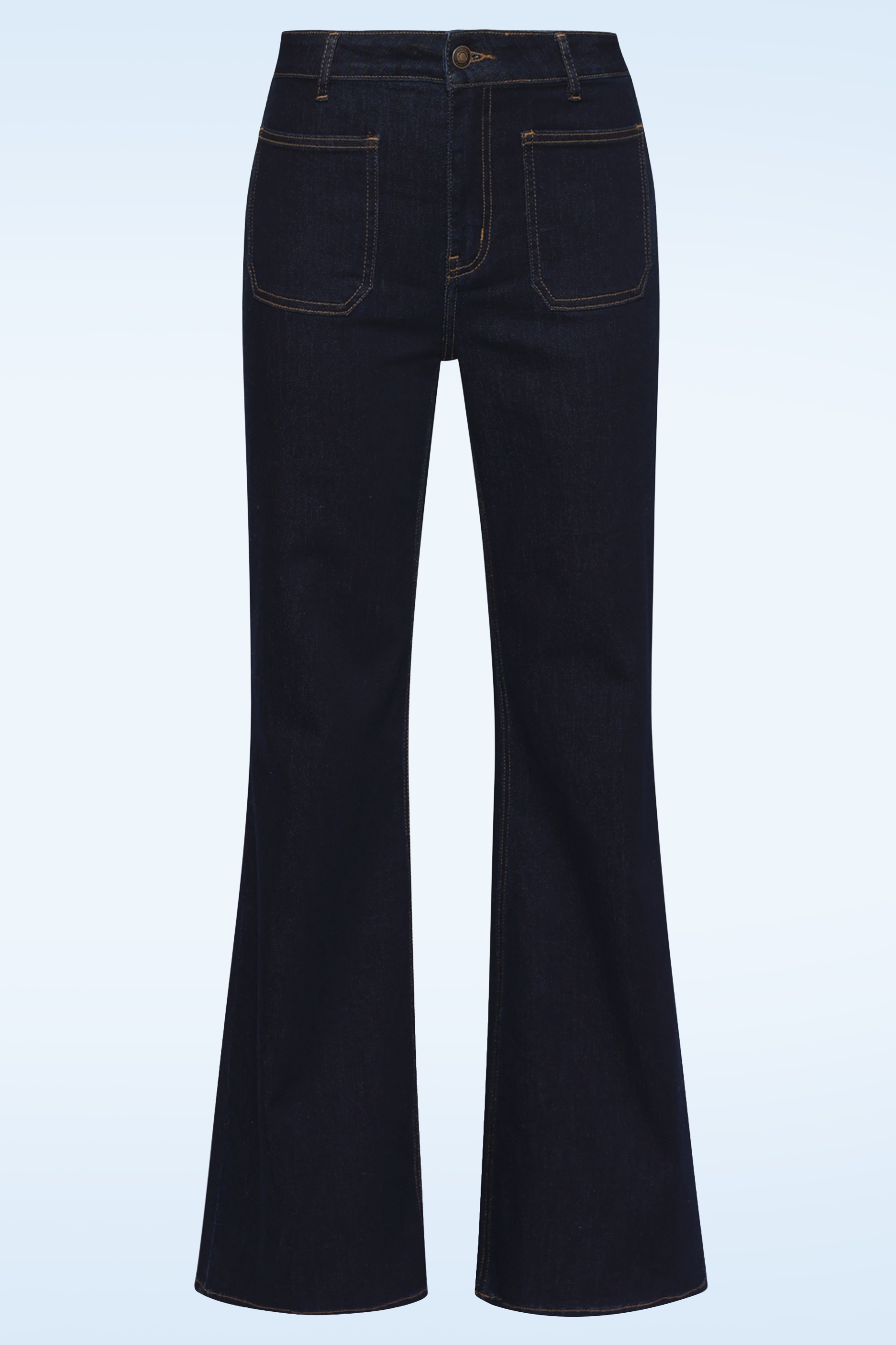 Smashed Lemon - Mila Flared jeans in donkerblauw denim 3
