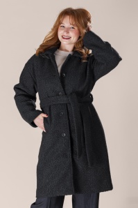 Smashed Lemon - Manteau Elena én bouclé noir