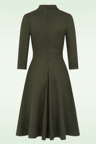 Vintage Chic for Topvintage - Topvintage exclusive ~ Madison Softly Tailored Swing Dress in Khaki 2