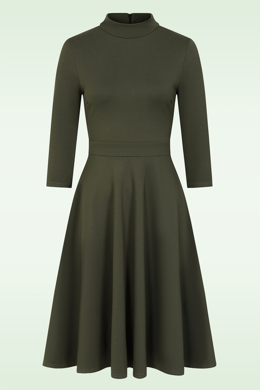 Vintage Chic for Topvintage - Topvintage exclusive ~ Madison Softly Tailored Swing Dress in Khaki