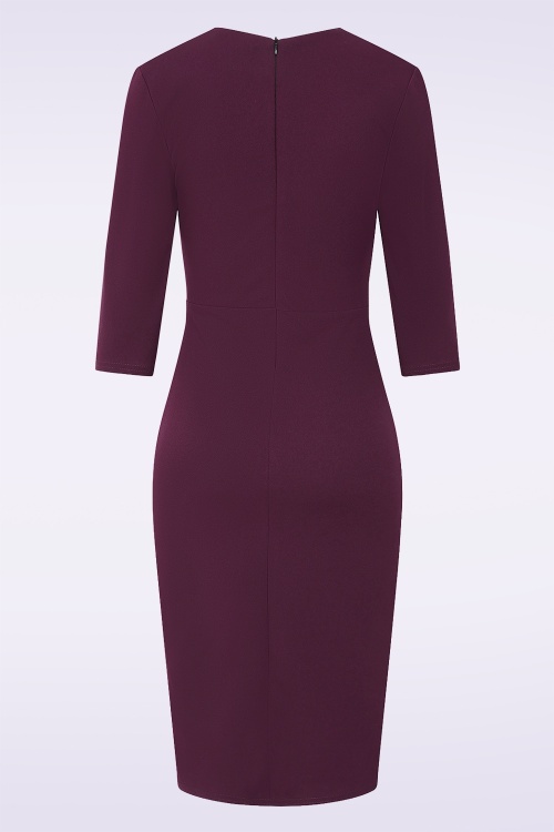 Vintage Chic for Topvintage - Topvintage exclusive ~ Mulberry pencil jurk in berry 2