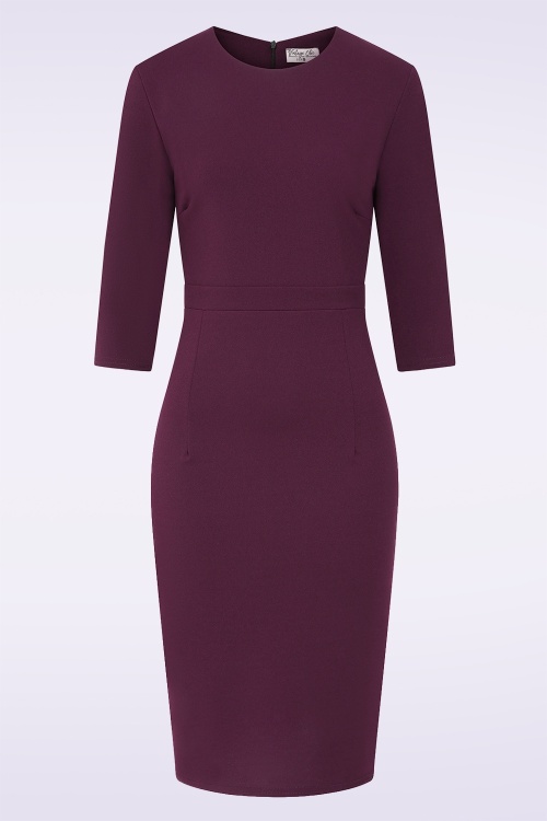 Vintage Chic for Topvintage - Topvintage exclusive ~ Mulberry pencil jurk in berry