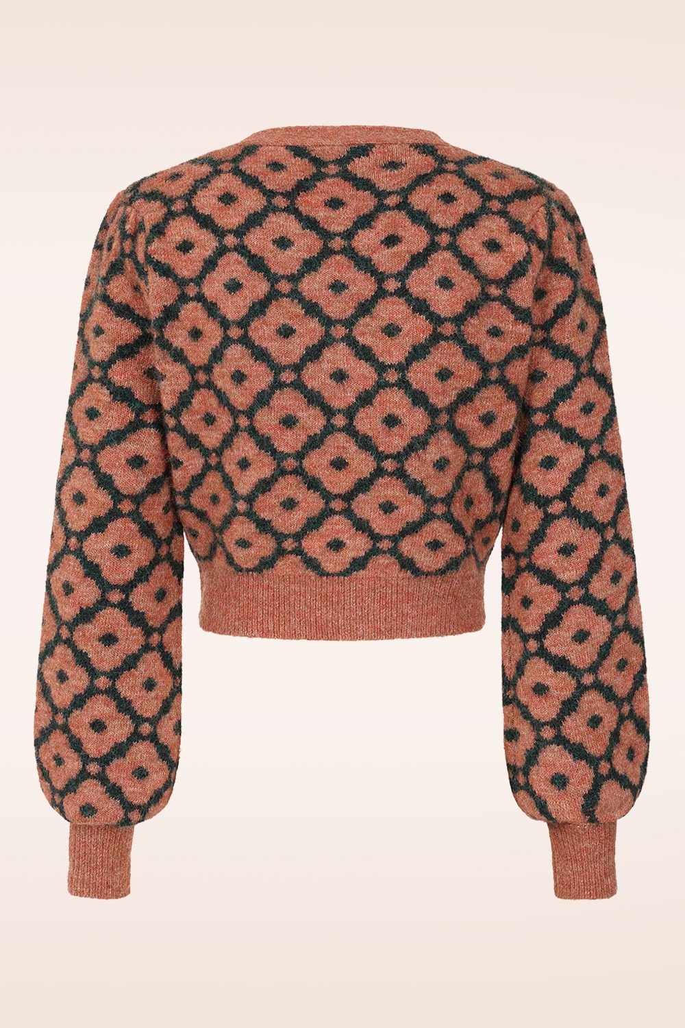 Banned Retro - Luna Cardigan in Rust Green 4