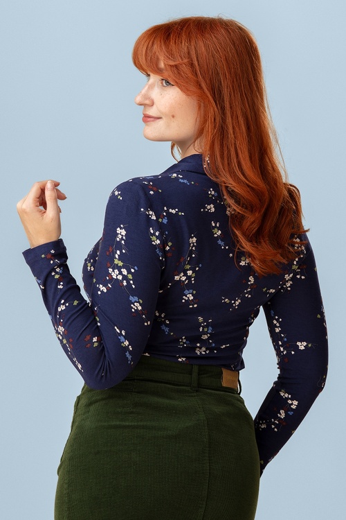 Surkana - Tavi Floral Blouse in Navy 2