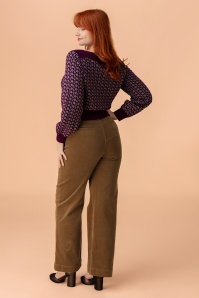 Surkana - Pantalon jambes larges en velours côtelé Cara en toffee 2