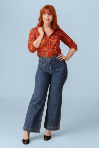 Surkana - Babs Pocket Jeans in Indigo Blue