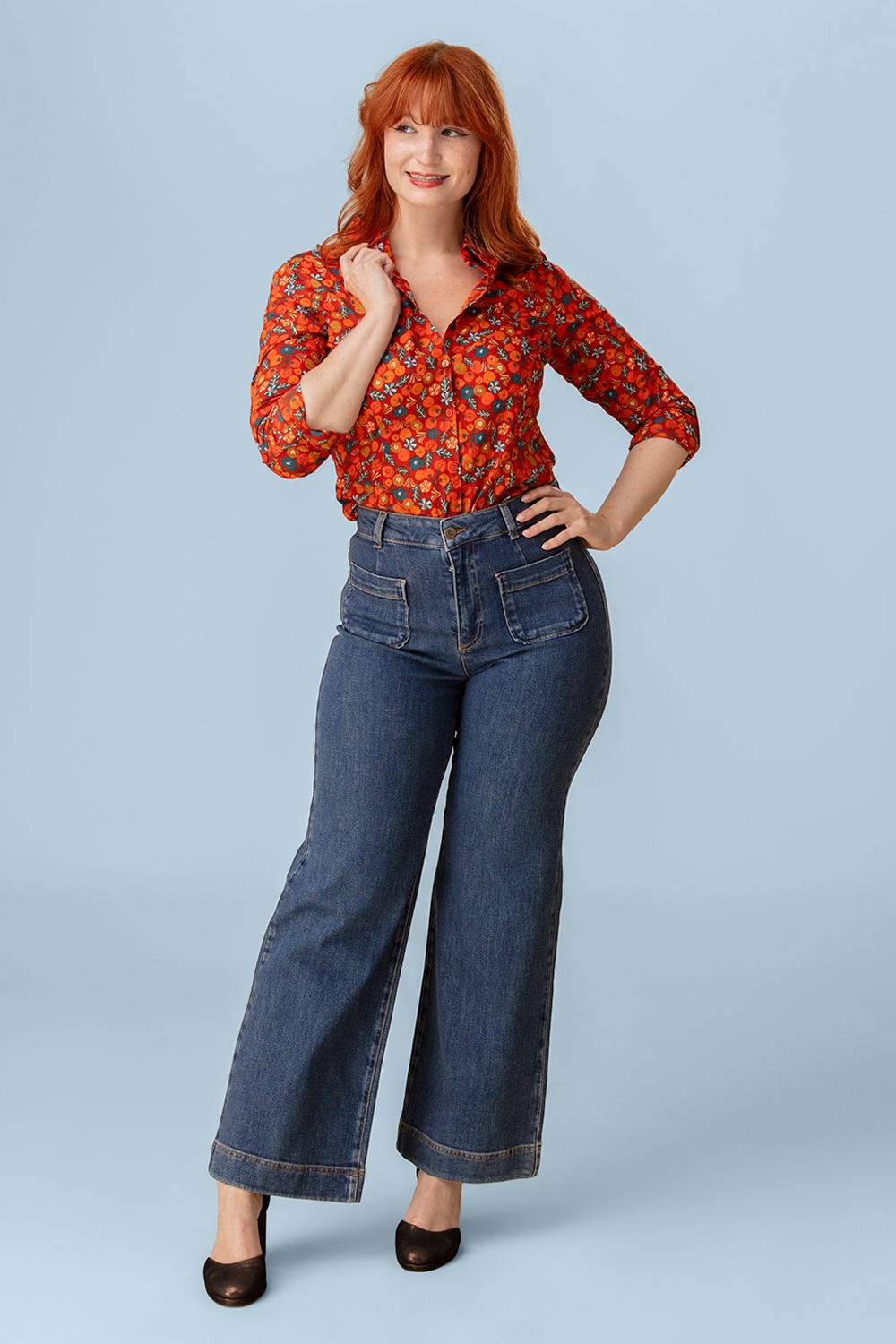 Surkana - Babs Pocket Jeans in Indigo Blue