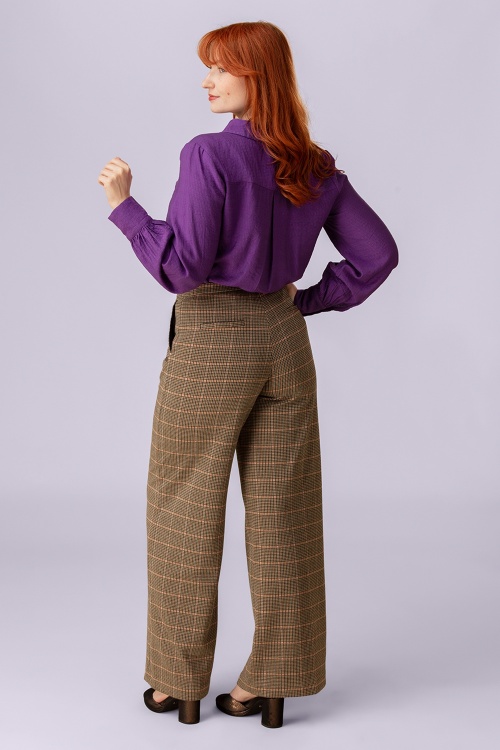 Surkana - Alina Checkered Trousers in Camel 2