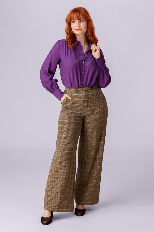 Surkana - Alina Checkered Trousers in Camel