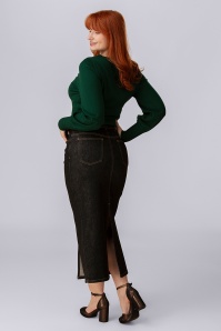 Surkana - Rayonda Straight Denim Skirt in Black 2
