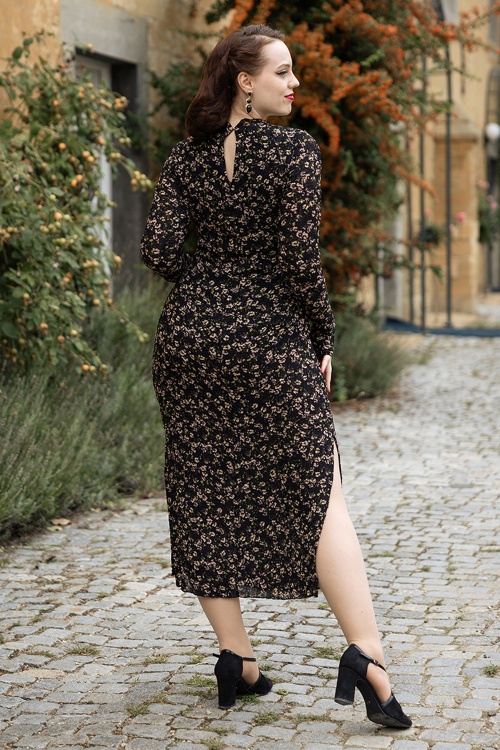 Wild Pony - Petal Pop Midi Dress in Black 3