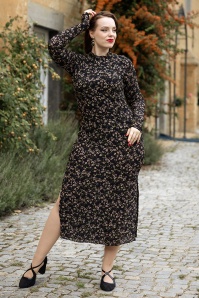 Wild Pony - Petal Pop Midi Dress in Black 2