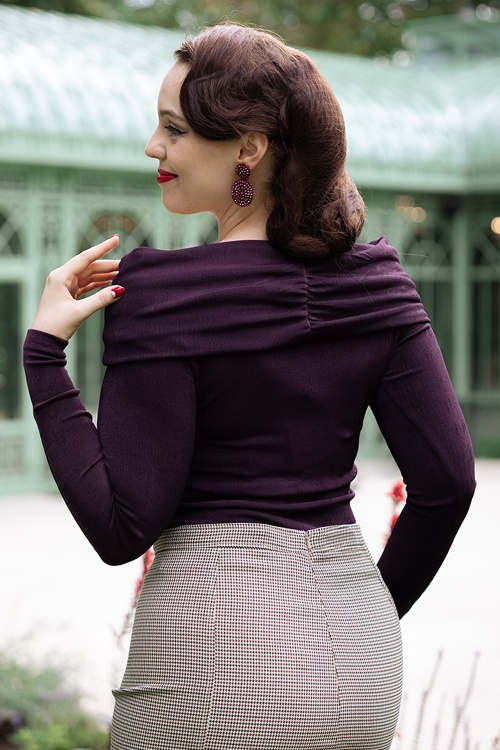 Wild Pony - Olga Off Shoulder Top in Burgundy Purple 2