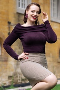Wild Pony - Olga Off Shoulder Top in Burgundy Purple