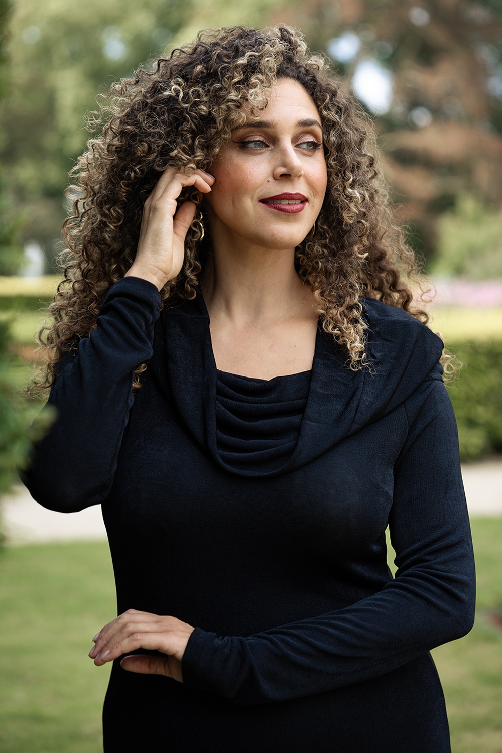 Wild Pony - Olga Off Shoulder Midi Dress in Black 4