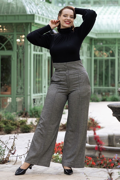 Femkit - Bonny High Waist Trousers in Oxford Brown