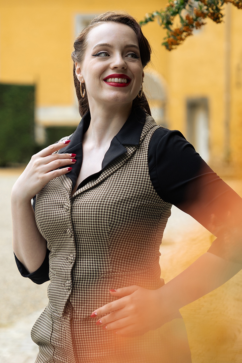 Femkit - Estelle gilet in Oxford bruin