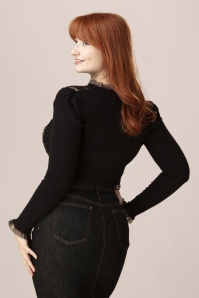 Banned Retro - Midnight Muse Spitzenbolero in Schwarz 2