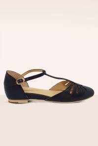 Banned Retro - Jupe évasée Piper en similicuir noir