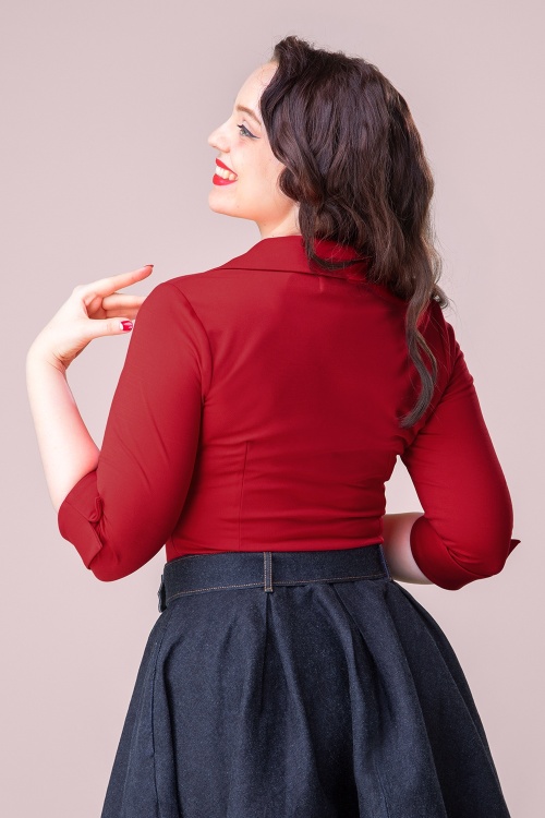 Rock-a-Booty - Topvintage exclusive ~ Danny Lee blouse in rood 3