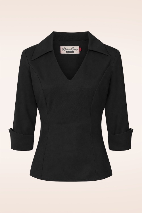 Rock-a-Booty - Exklusiv bei Topvintage ~ Danny Lee Bluse in Schwarz
