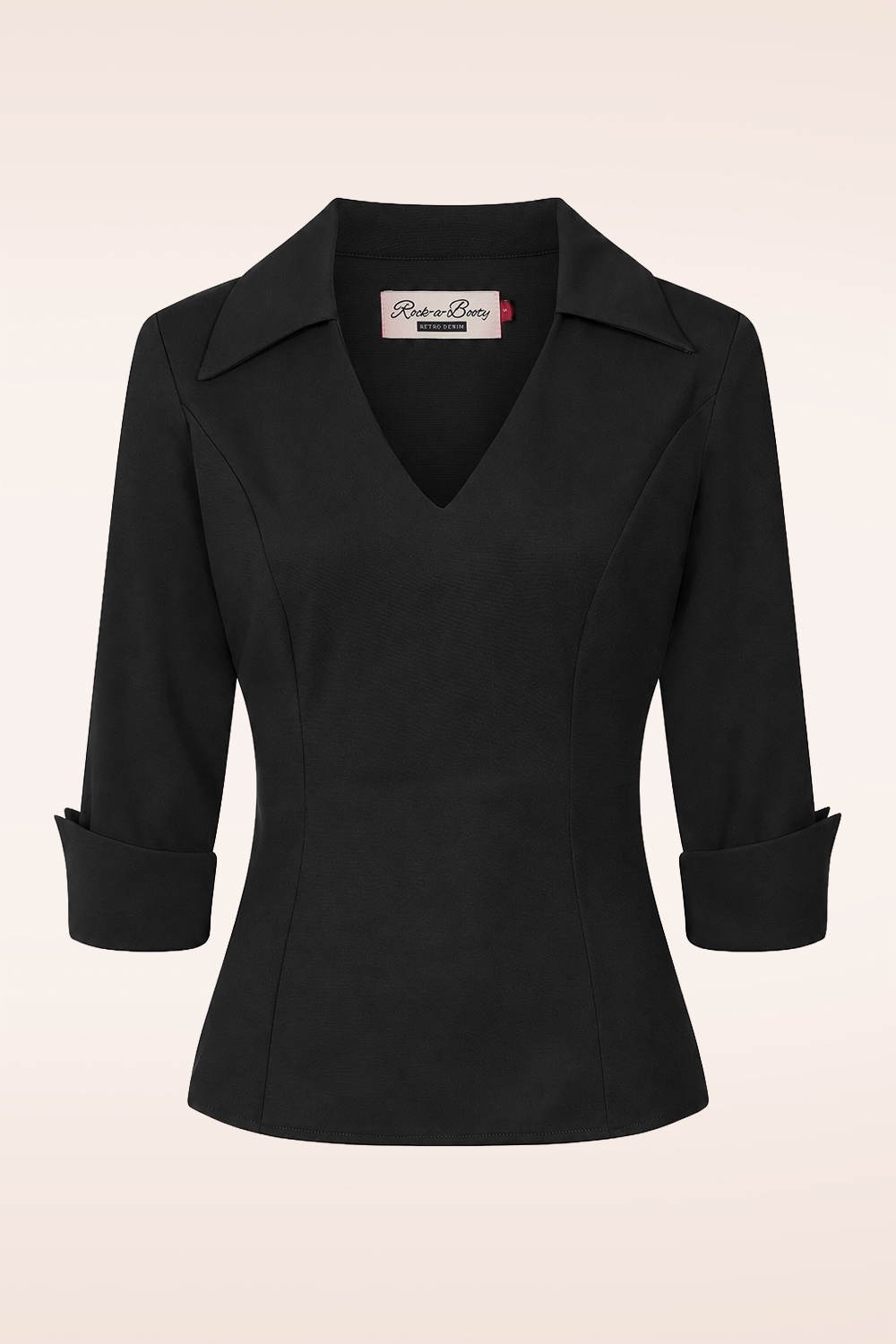 Rock-a-Booty - Topvintage exclusive ~ Danny Lee blouse in zwart