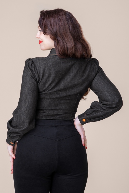Rock-a-Booty - Topvintage exclusive ~ Dorothy Blouse in Black 3