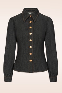 Rock-a-Booty - Topvintage exclusive ~ Dorothy Blouse in Black 2