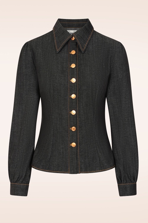 Rock-a-Booty - Topvintage exclusive ~ Dorothy Blouse in Black 2