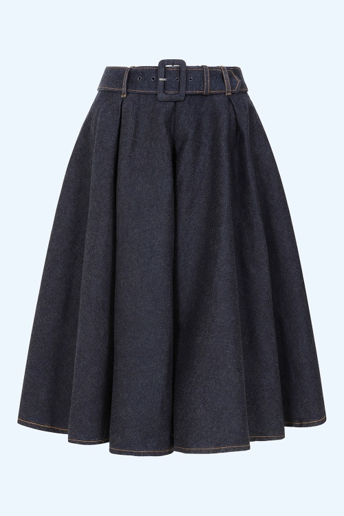 Rock-a-Booty - Exklusiv bei Topvintage ~ Dawn Denim-Swingrock in Dunkelblau 2