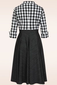 Rock-a-Booty - Exklusiv bei Topvintage ~ Dianne Swingkleid in Schwarz und Kariert 5