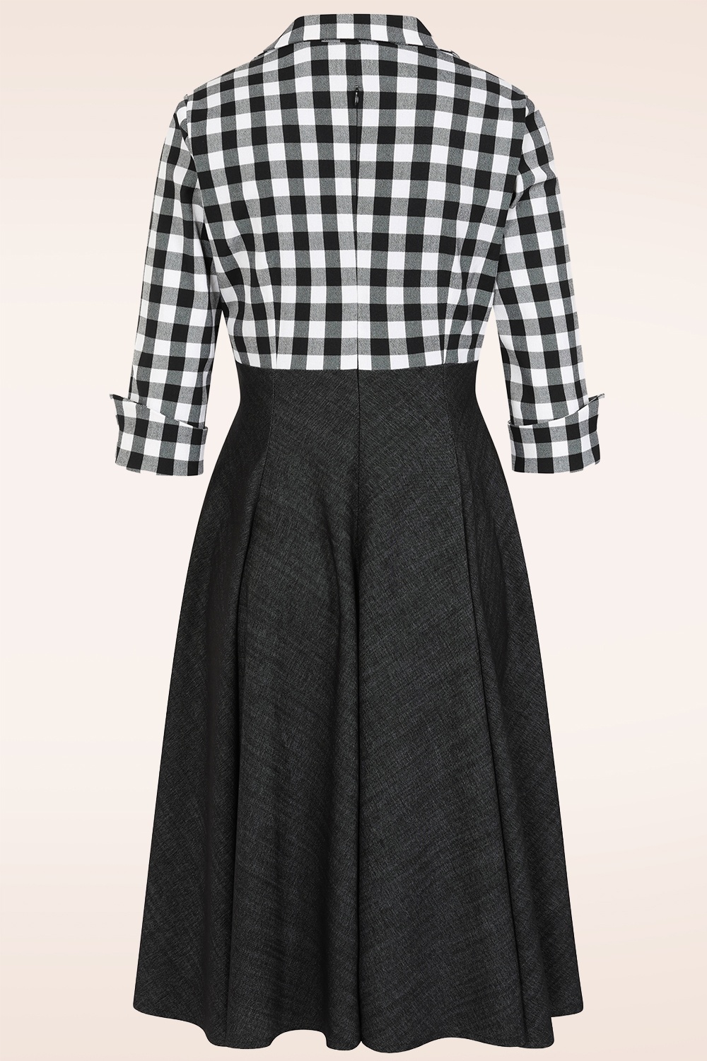 Rock-a-Booty - Exklusiv bei Topvintage ~ Dianne Swingkleid in Schwarz und Kariert 5