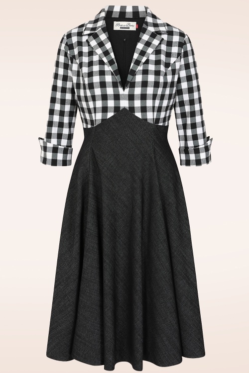 Rock-a-Booty - Exklusiv bei Topvintage ~ Dianne Swingkleid in Schwarz und Kariert 2