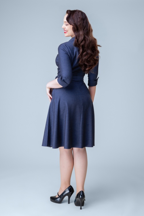 Rock-a-Booty - Exklusiv bei Topvintage ~ Veronica A-Linien-Kleid in Blau 3